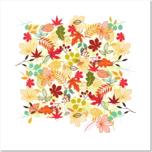Fall Leaves Autumn Pattern Posters and Art